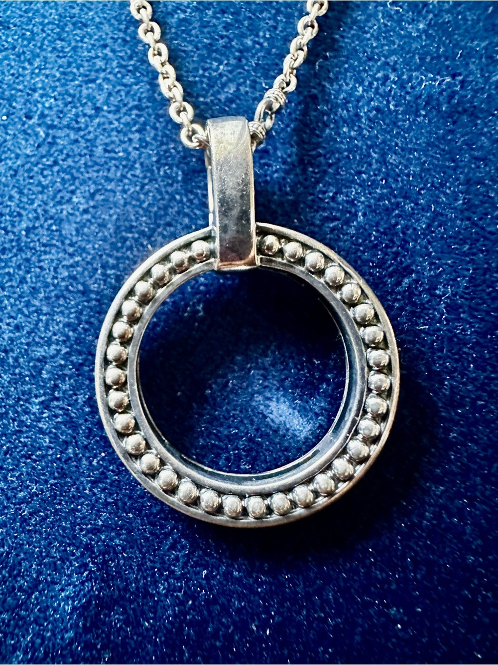 Lagos Caviar Beaded Circle Pendant Necklace - Picture 2 of 5